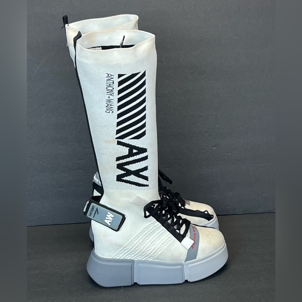 AW White and Black Platform Boots